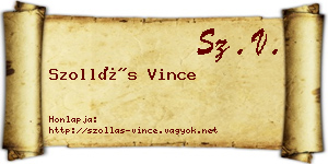Szollás Vince névjegykártya