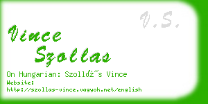 vince szollas business card